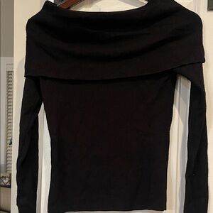 Anthropologie Black Off-the-Shoulder Sweater